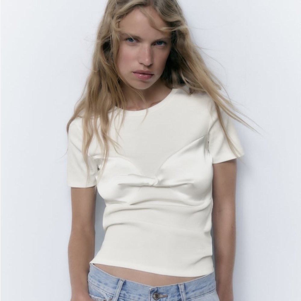 White Tee Shirt, Zara, Size M